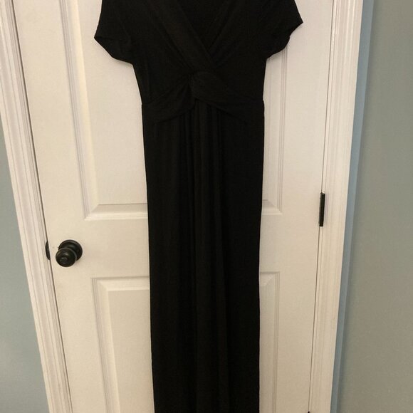 PinkBlush Black Draped Maternity and Nursing Maxi Dress - Picture 7 of 7